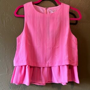 Y2K Pink Sleeveless Blouse Boutique Brand Women Small Zips Cute Casual Top NWT